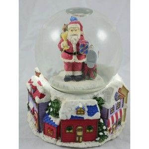 Christmas Treasury Musical Santa Waterball Snow Globe #8397